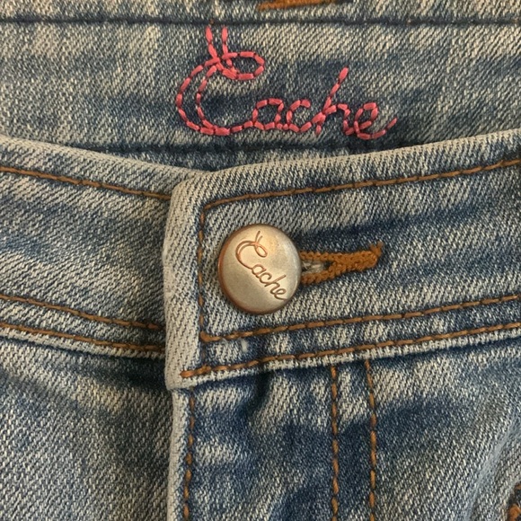 Cache wide leg, high waisted, stretch denim jeans size 6 - Picture 3 of 9